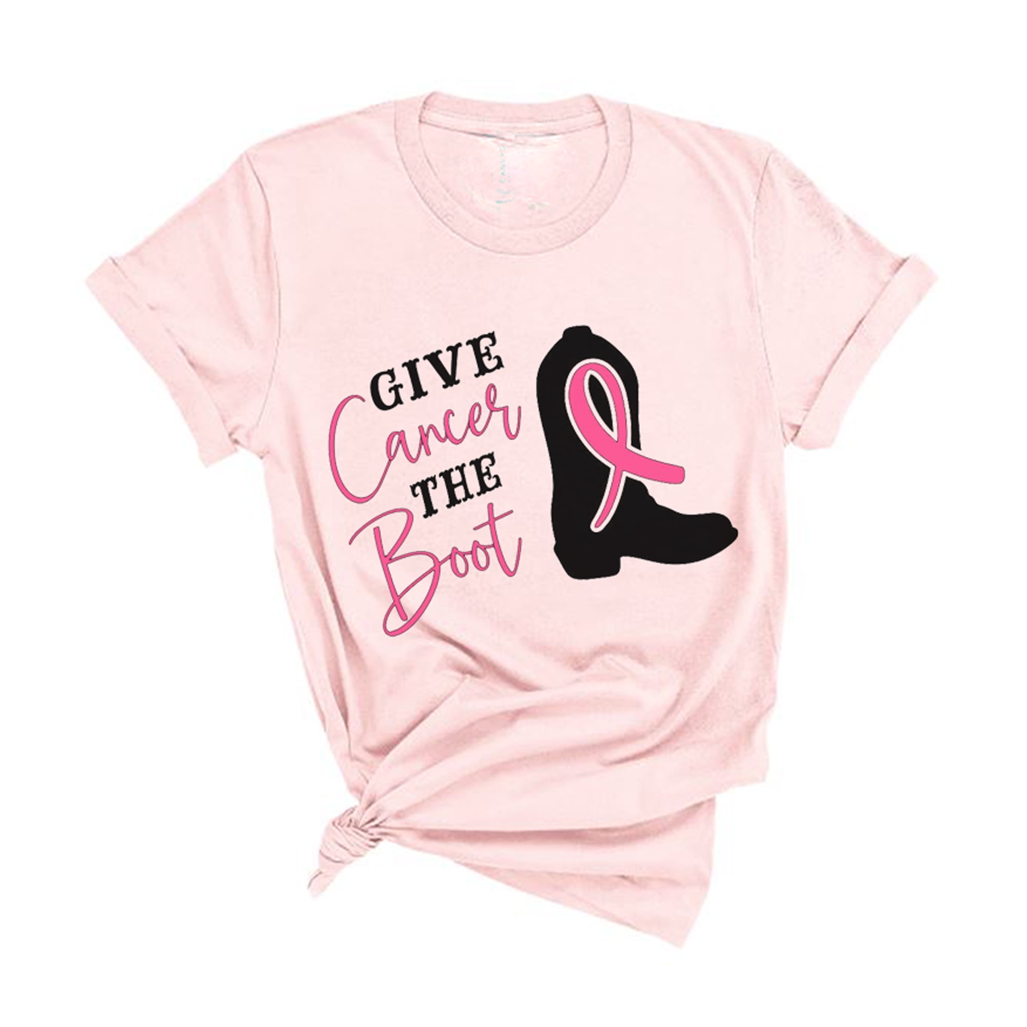 Give Cancer The Boot Breast Cancer Awareness Month T-Shirt, Crewneck
