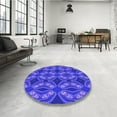 thumbnail image 4 of Ahgly Company Machine Washable Indoor Rectangle Transitional Light Slate Blue Area Rugs, 2' x 5', 4 of 7