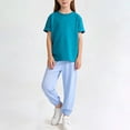 thumbnail image 3 of Stamzod Girls' Clothing Sets Crewneck Short Sleeve T-Shirt and Joggers Pants Set Summer Casual Sweatshirt Dark Blue 1-2 Years, 3 of 9