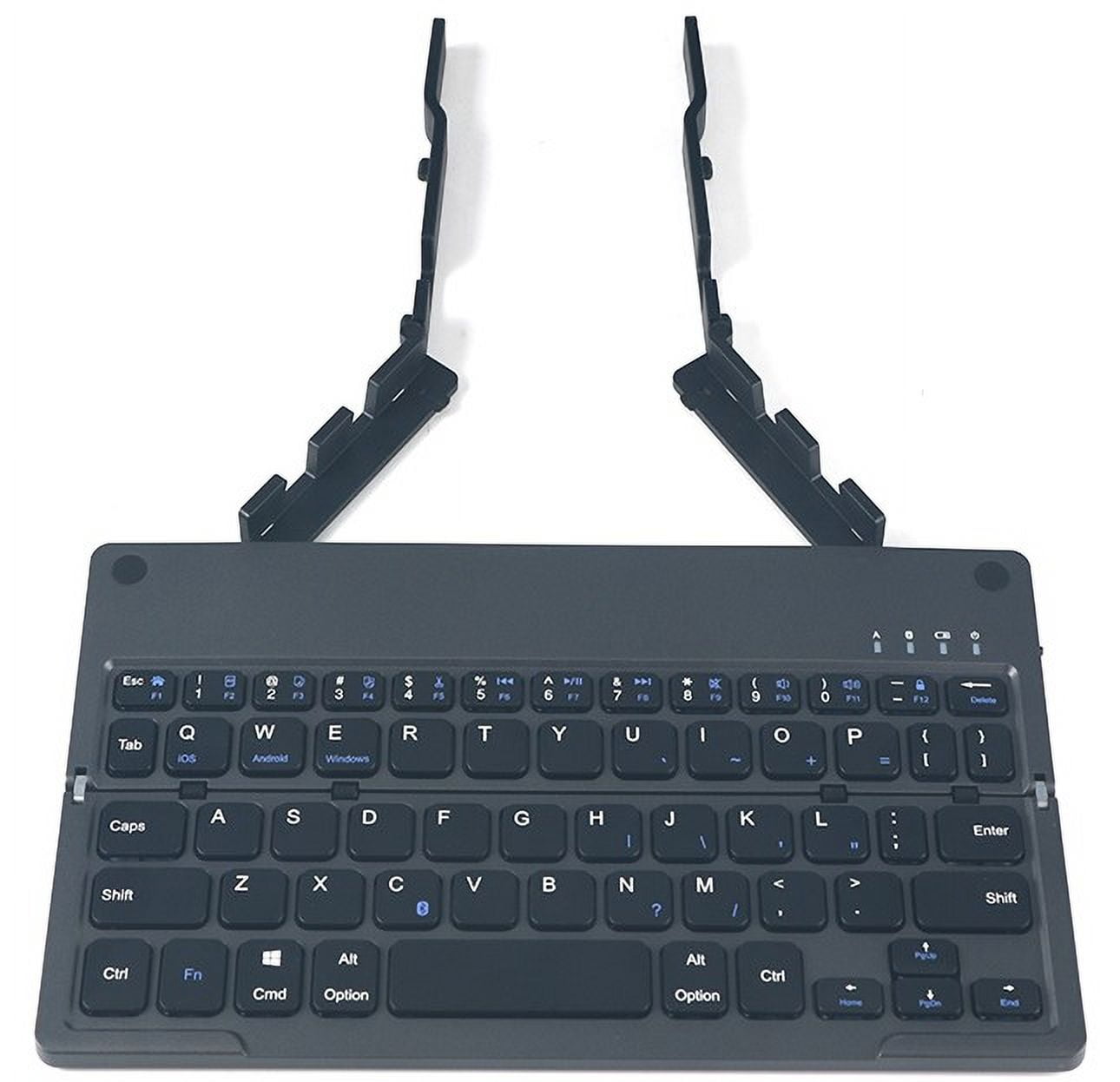 B048 harmonica style built-in stand mini portable folding keyboard type-c charging light sound universal bluetooth keyboard