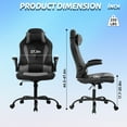 thumbnail image 3 of CL.HPAHKL Gaming Desk Chair, Height Adjustable PC Chair with Swivel Wheels Video Game Chairs with Headrest Armrest Comfortable Computer Chair with Lumbar Support, Massager, Grey, 3 of 10