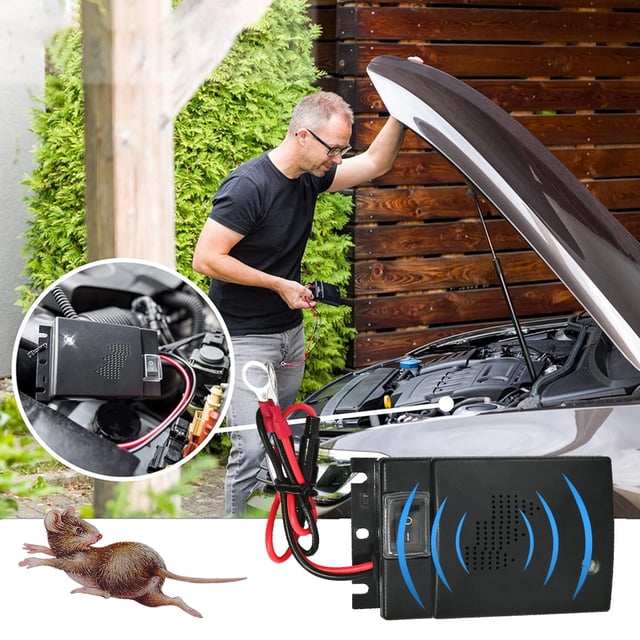 Repelente de ratones con ultrasonido para coche, protección de circuito, repelente de roedores, modo de autocomprobación