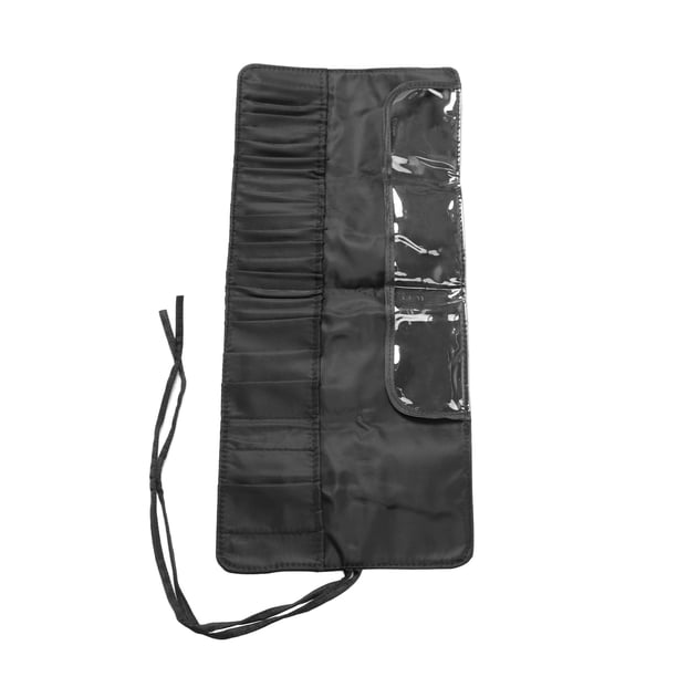 Organizador De Brochas De Maquillaje, Almacenamiento Ordenado, Estuche Rodante Para Brochas De Maquillaje Negro, Gran Capacidad, Resistente Al Agua Para Viajes En Casa, Viajes