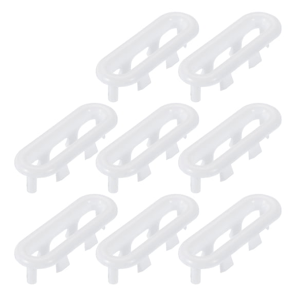 Uxcell Sink Overflow Ring, Bathroom Oval Sink Overflow Cover Basin Brass Drain Oval Cover White 8 Pcs