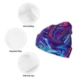 thumbnail image 3 of Disketp Swirl Print Blue Purple Winter Beanie for Men Women Beanie Knit Hat Cuffed Cap Beanie Knit Chunky Snow Cap, 3 of 6