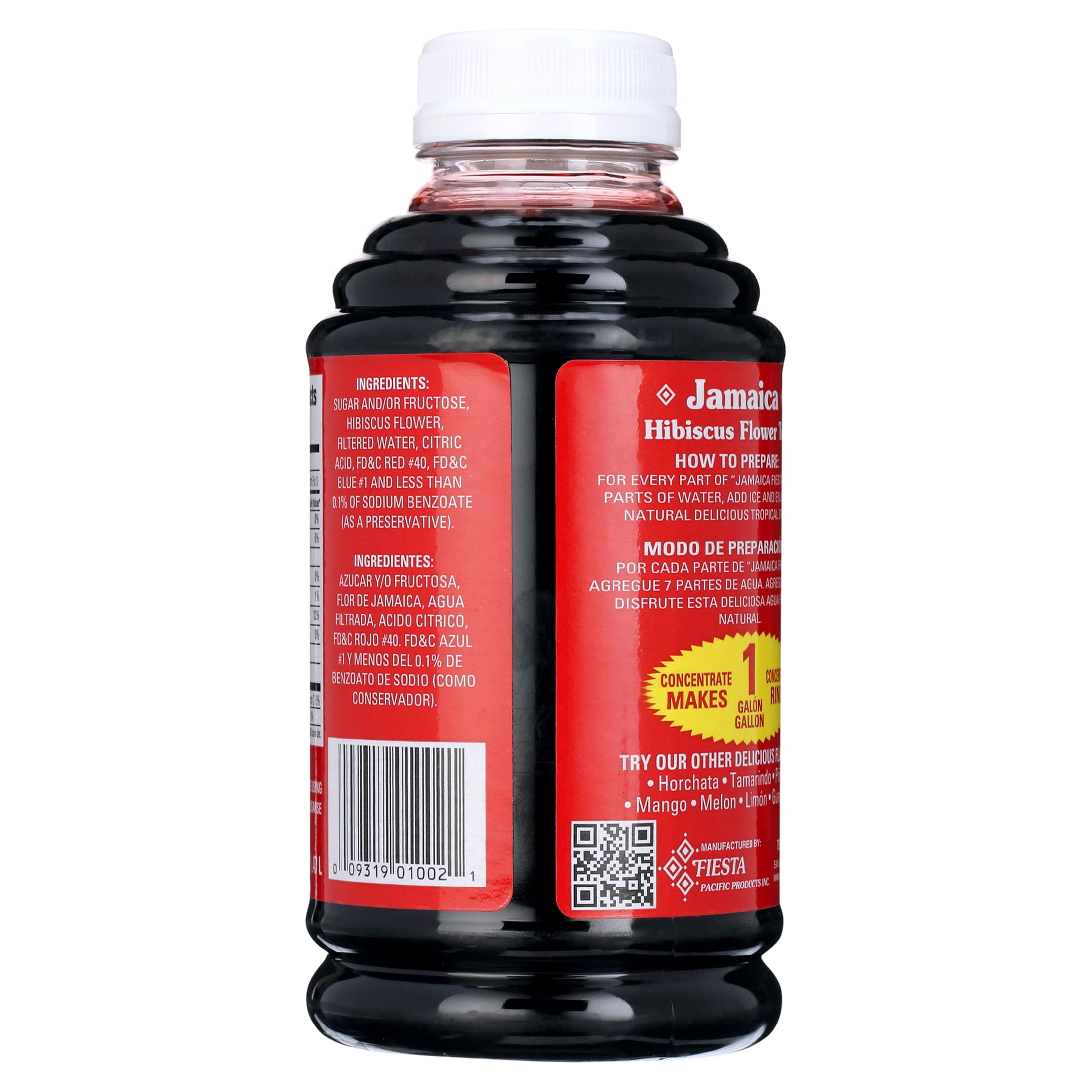 Fiesta Hibiscus (Jamaica) Aguas Frescas Concentrate, Juice Beverage Base, 16 fl oz