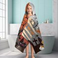 thumbnail image 6 of Spooky Halloween Scene Pattern Hooded Bath Towel，60"x35" for Ages 3 To 12 Kids, Quick Dry Lightweight Soft Microfiber Hood Beach Towel Cover Up for Kids, 6 of 7