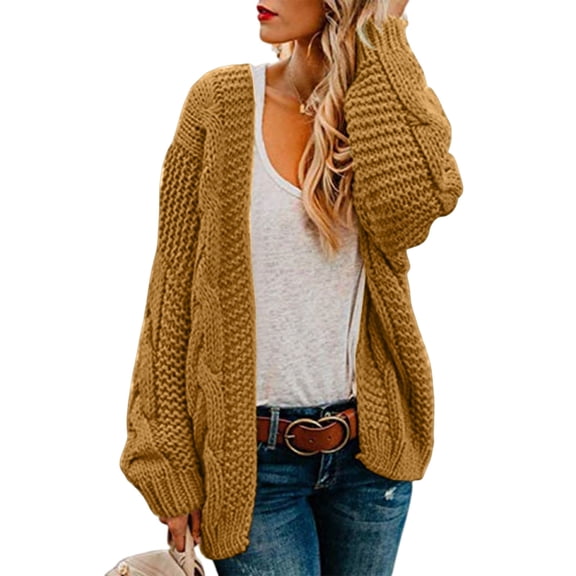 Yokua Women's Oversized Chunky Knit Cardigan Sweater Chunky Knit Long Sleeve Cardigan Jacket