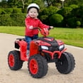 thumbnail image 2 of Gymax Kids Ride-On ATV 24V Battery Powered Electric Vehicle w/ Wireless Connection Music Radio LED Lights Red, 2 of 10