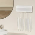 thumbnail image 7 of LYINGF 6-Slot Wall Mounted Toothbrush Holder with Cover, Adhesive Bathroom Organizer and Hanger Stand, Keeps Toothbrushes Dry and Countertops Tidy, No Drilling Needed, 7 of 7
