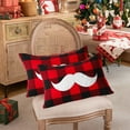 thumbnail image 4 of Twfbrm Christmas Pillow Covers Merry Christmas Throw Pillows Decorative Xmas Red & Black Cotton Cloth Soft Pillows Cover Rectangle Neck Pillow Cover Sofa Decorative 12x20in - Mustache, 4 of 6