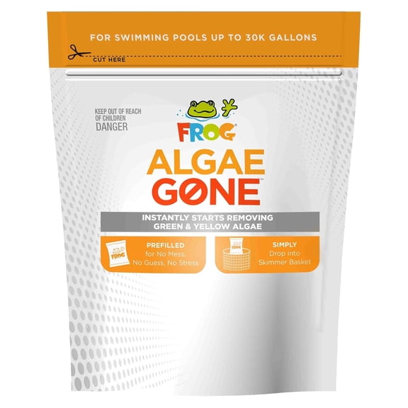 FROG Algae Gone - Dry Formula Algaecide Removes Green and Yellow Algae for Pools up to 30,000 Gallons - Pool Maintenance & Treatment - 3 Pods