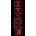 thumbnail image 1 of Vertical Red Brake LED Neon Sign 13 x 32 - inches, Clear Edge Cut Acrylic Backing, with Dimmer - Bright and Premium built indoor LED Neon Sign for automotive store, and mall., 1 of 7