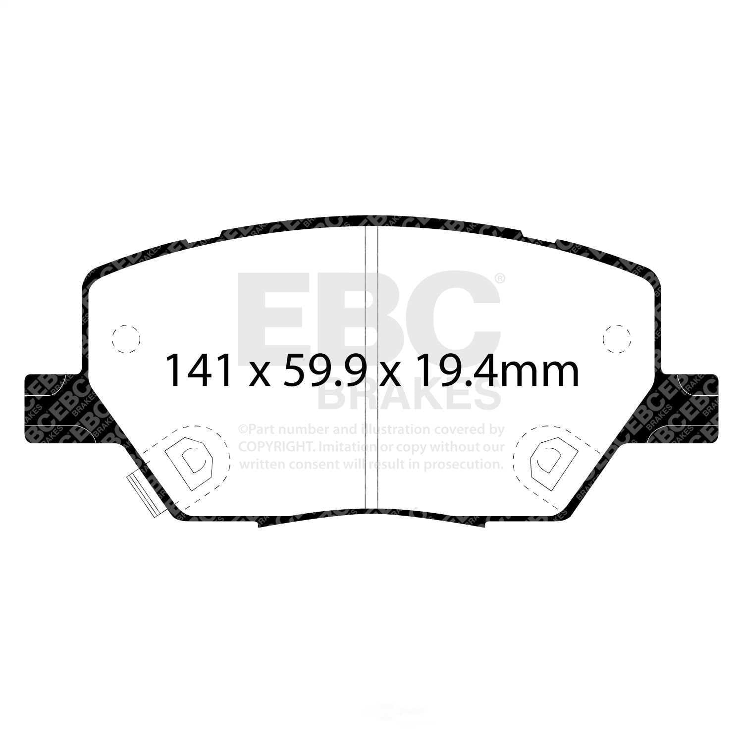 EBC Brakes Greenstuff 6000 Series Heavy Duty 4x4/SUV/Light Truck Brake Pad Set Fits select: 2017-2022 JEEP COMPASS, 2015-2023 JEEP RENEGADE