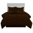 thumbnail image 4 of 3 Piece New Half Pinch Pleated Pattern Comforter Set, 800 TC, 100% Egyptian Cotton, Full/Queen Size Chocolate Solid, 4 of 6