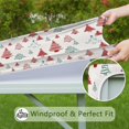 thumbnail image 6 of Multicolor Christmas Tree Pattern Square Fitted Tablecloth with Elastic Edge,Square Table Cover,Washable Elastic Table Cover for Home Kitchen Party Decor 34"x34", 6 of 6