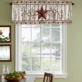 thumbnail image 3 of Red Texas Star Vintage Curtain Valances for Windows, Kitchen Valance Window Treatments Panel 2 Pack, Farmhouse Berry Grey Wooden Rod Pocket Short Curtains for Bathroom Bedroom 54 x 18 Inch, 3 of 8