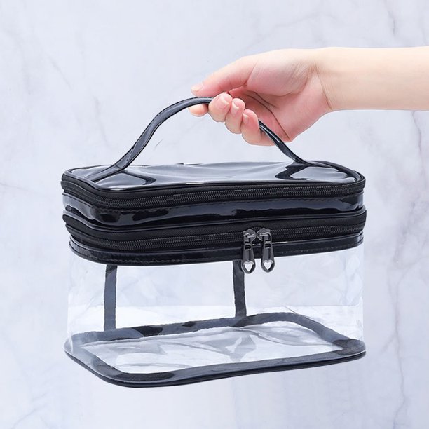 Bolsa de maquillaje de PVC transparente para mujer organizador de artículos Ehuebsd de tocador con cremallera impermeable bolsa de almacenamiento estuche de cosméticos
