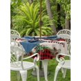 thumbnail image 2 of Outdoor Tablecloth with Umbrella Hole and Zipper, Red Plaid Christmas Round Table Cloth 54 Inch Waterproof Tablecloth, Truck Xmas Tree Vintage Winter Rustic Picnic Table Cover for Patio Camping, 2 of 7
