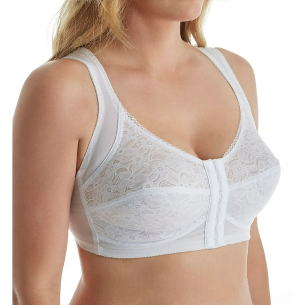 Women's Carnival 645 Posture Support Back with Front Closure Bra (White 34B)
