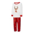 thumbnail image 3 of Elippeo Family Matching Christmas Pajamas, Baby Romper/Deer Print Long Sleeve Tops and Colorful Light String Print Pants Sleepwear Set, 3 of 10