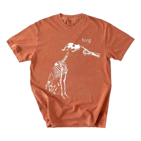 Dog Skeleton T-Shirt, Funny Boop Halloween Dog Graphic, Spooky Dog Mom Tee