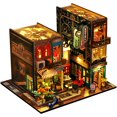 thumbnail image 1 of DIY Book Nook Kit 3D Wooden Puzzle Bookshelf Insert Decor with LED Light DIY Miniature Dollhouse Model Kit Creative Decorative Bookend Building Kits for Kids 25 x 21 x 20.3cm, 1 of 7