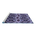 thumbnail image 2 of Ahgly Company Machine Washable Indoor Square Solid Blue Modern Area Rugs, 4' Square, 2 of 4