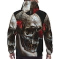 thumbnail image 7 of Xecao Realistic Rose Skull Pattern Men's Adult Pullover Hoodie,Hooded Sweatshirt-Medium, 7 of 7