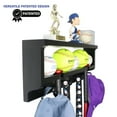thumbnail image 2 of MedalAwardsRack Premier Baseball and Softball All in 1 Trophy Shelf Display- Baseball Bat Holder and Bat Rack for Balls, Bats, Gloves, Medals, Awards, and Trophies. (Black), 2 of 6