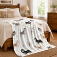 thumbnail image 6 of Northern Dogs And Portraits Among Delicate Snowflakes, Soft Flannel Blanket with Naturalistic Watercolor Illustration Print, Housewarming Gift and Home Decor for Bedroom and Living Room, 6 of 7