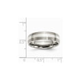 thumbnail image 3 of Mens Chisel 6mm Comfort Fit Satin Titanium Wedding Band Ring with Sterling Silver Inlay for Men, 3 of 7