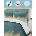 thumbnail image 4 of Modern Teal Turquoise Twin XL Size Down Alternative Comforter,Lightweight Comforter Quilt Bedding Set with Pillow Shams Abstract Oil Painting Minimalist Art Bed Comforter Duvet Insert 68"x98", 4 of 7