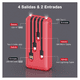 thumbnail image 5 of Power Bank 20000mAh Batería Portátil 1Hora GAR159 con 4 Cables Incorporados USB, Tipo C, Micro USB Pila Portatil Compatible para IP, Samsung, Xiaomi, con un 20CM Cable Micro USB Rojo, 5 of 5