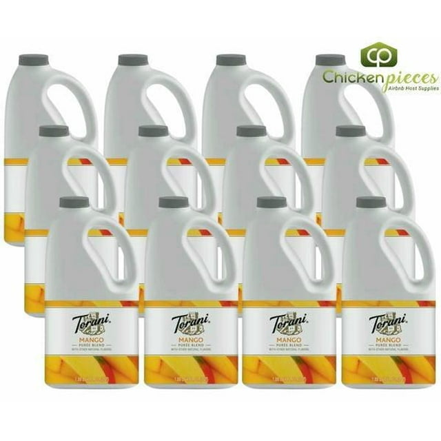 Torani Mango Puree Blend – Authentic Sun-Ripened Fruit Base, 64 fl. oz. (4 lbs) Professional Smoothie & Cocktail Bottle