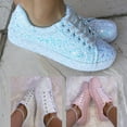 thumbnail image 2 of Huanledash Women Casual Bandage Plat Sequin Shiny Low Top Walking Loafers Shoes Sneakers, 2 of 8
