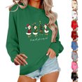 thumbnail image 1 of Meichang Sweat-Shirt de Noël pour Femmes Graphique de Noël Manches Longues Chandail en Molleton Mignon Col Rond Chandail Ample Famille Chandail en Molleton de Noël, 1 of 7