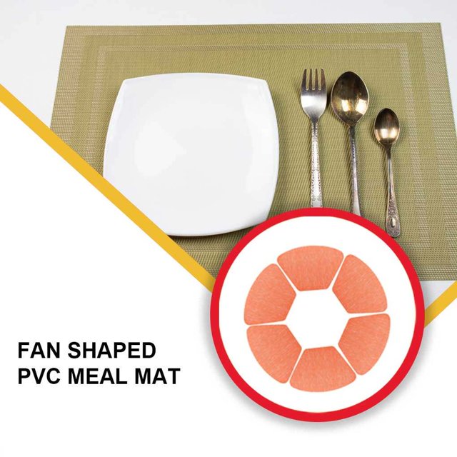 thinsony 6X Round Placemats Cup Coaster Heating-resistant Multicolored Decorative Hotel Multipurpose Non-slippery Table Pad Orange