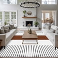 thumbnail image 4 of Boho Brown Washable Living Room Rugs 5'x7', Striped Tribal Farmhouse Style Low Pile Throw Large Area Rugs Non-Slip Sturdy Edge Binding Carpet for Dining Room Bedside Kitchen, 4 of 9