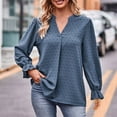thumbnail image 2 of BLVB Women's Spring Fall Tops Trendy V Neck Long Sleeve Shirts Casual Loose Comfy Ladies Blouse Tee, 2 of 9