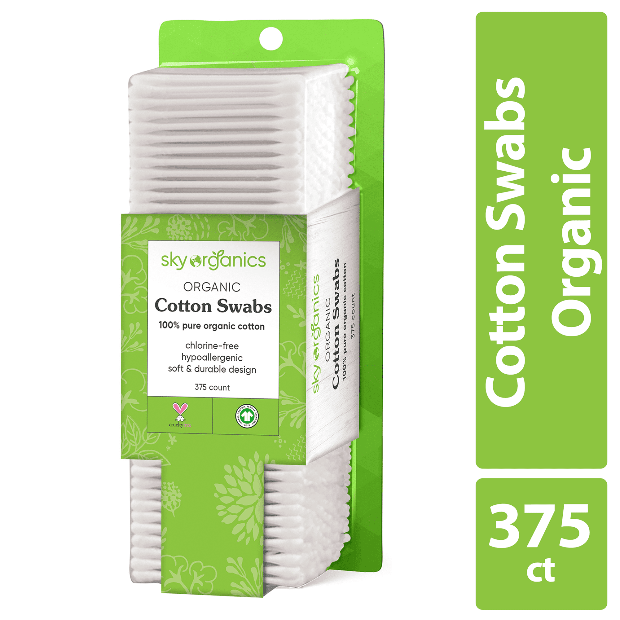 Buy Sky Organics Organic Cotton Swabs, 100 Pure Organic Cotton, 375
