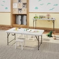 thumbnail image 3 of Techni Home 4 ft Adjustable Height Granite White Folding Table with Easy-Carry Handle RTA-04FLT-WHT, 3 of 19
