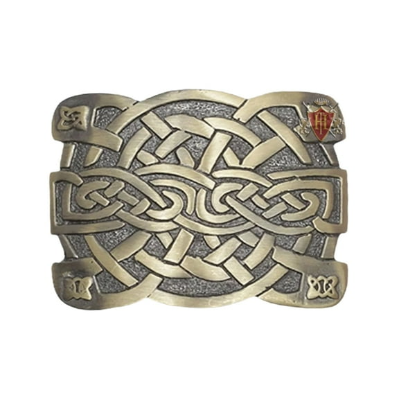 Celtic Irish Trinity Cross Knot Brass Antique Kilt Buckle