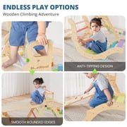 BlueWood Pikler Triangle Set Indoor Jungle Gym Foldable Wooden 8-in-1 3-Piece