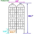 thumbnail image 6 of Garden Trellis, 2 Pack Metal Garden Trellis 86.7" x 19.7" Rustproof Trellis Outdoor Trellis for Climbing Plants Outdoor Flower Support, 6 of 6