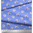 thumbnail image 2 of Soimoi Blue Poly Georgette Fabric Leaves & Freesia Floral Decor Fabric Printed Yard 42 Inch Wide, 2 of 5