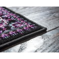 thumbnail image 4 of 2' x 6' Purple and Black Eclectic Paisley Rectangular Rug Runner, 4 of 6