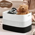 thumbnail image 5 of Rope Basket for Storage - 12”x10”x9” Storage Cubes, Decorative Organizer Shelfs, Woven Basket with Handles, Basket for Organizing, Home, Laundry (4-Pack, White & Black), 5 of 14