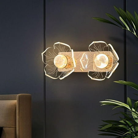 

Lotus Wall Lamp LED Sconce Light up Fixtures for Bedside Bedroom Living Room Double head