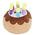 thumbnail image 1 of Juguete de peluche con forma de pastel, chirriador y masticable, divertido para celebrar el cumpleaños de un perro, 1 of 8